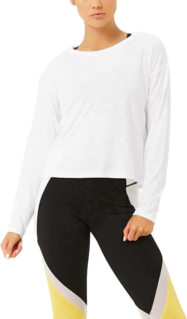 Bestisun Long Sleeve Workout Shirts Yoga Dance Tops Open Back Athletic Clothes for Women