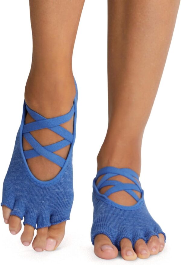 toesox Women’s Elle Half Toe Grip Socks – Non-Slip Pilates Socks with Grips for Women, Yoga Socks, Barre Socks