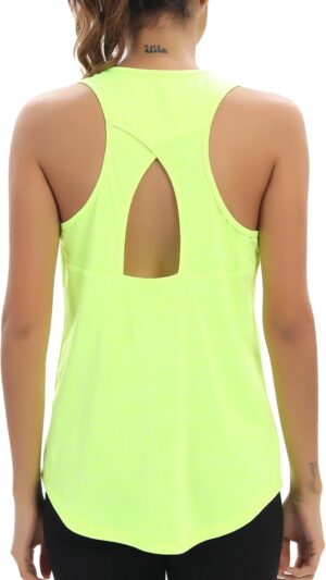 Aeuui Womens Workout Tops Open Back Racerback Tank Tops Sleeveless Yoga Athletic Running Shirts Gym Clothes for Women