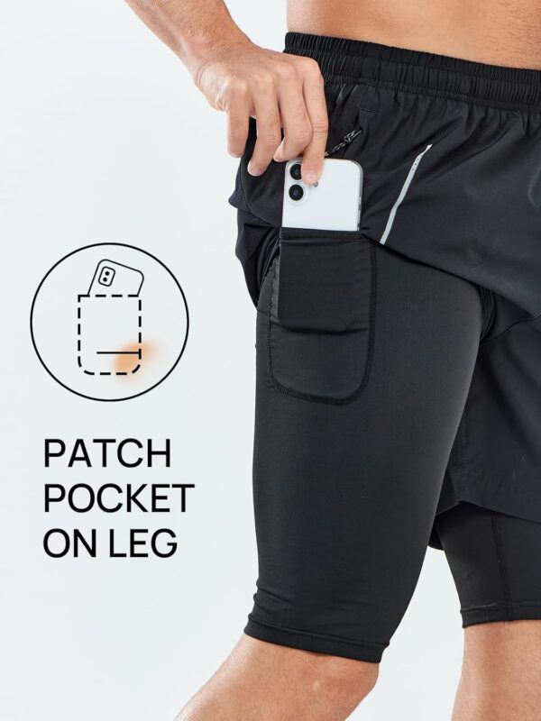 NORTHYARD Men's Workout Shorts 2 in 1 with Zipper Pockets Gym Running Athletic Shorts for Men