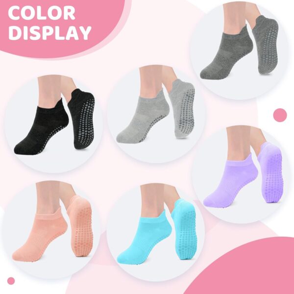 AURUZA Grip Socks for Women Men Pilates Grip Socks Non Slip Yoga Sock with Grips for Barre Barefoot Hospital Grippy Sock