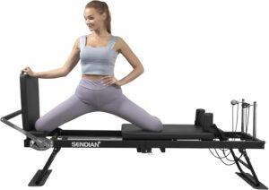 SENDIAN Foldable Pilates Equipment for Home Workouts,Pilates Reformer Machine for Home Gym with Springs, Pilates Exercise Equipment with Jump Board