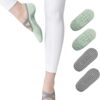 4 Pairs Yoga Socks for Women Non-Slip Grips & Straps,Ideal for Pilates, Pure Barre, Ballet,Dance,Barefoot