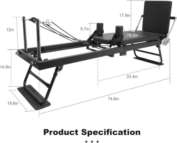 SENDIAN Foldable Pilates Equipment for Home Workouts,Pilates Reformer Machine for Home Gym with Springs, Pilates Exercise Equipment with Jump Board