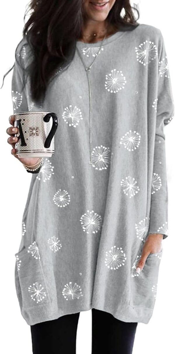 Dokotoo Womens 2025 Spring Outfits Casual Long Sleeve Shirts Lightweight Sweatshirts Fashion Tunic Tops with Pockets