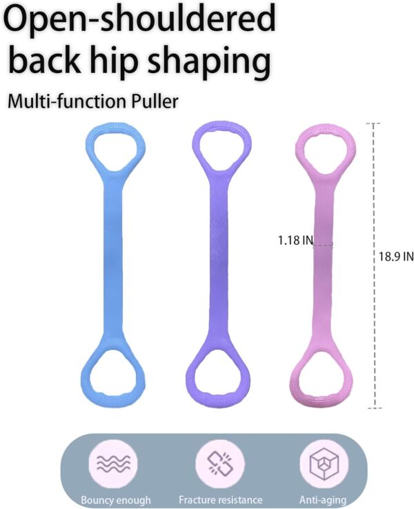 Figure 8 Fitness Resistance Band, Elastic Bands for Working Out,Arm,Back Training Exercise Band, Exercise Equipment for Yoga, Pilates,Physical Therapy（3 Pack）