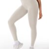 VOYJOY Womens Scrunch Workout Leggings Compression Butt Lifting Mid High Waist 26 Inches Seamless V Back Yoga Pants