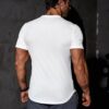 JMIERR Mens Muscle Slim T Shirt V-Neck Longline Henley Shirt Gym Workout Athletic Tee Shirts