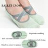 4 Pairs Yoga Socks for Women Non-Slip Grips & Straps,Ideal for Pilates, Pure Barre, Ballet,Dance,Barefoot