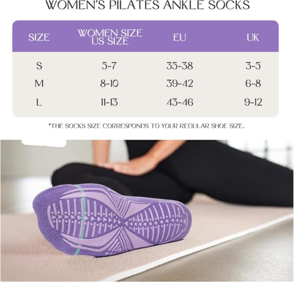 BRISIRA Coolmax Bamboo Viscose Pilates Socks with Grips Women Non Slip Grippy Yoga Socks Compression Barre Hospital Barefoot