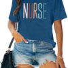 MAIHUN Women Nurse Life Shirt Nurse Letter Print Tee Tops Nurse Day Gifts Shirts Inspirational Short Sleeve