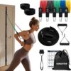 Door Anchor Strap and Resistance Bands for Working Out with Handles, Strength Training Equipment Exercise Bands for Full Body Workout, Non-Slip Multi Point Attachment for Home Gym Fitness