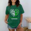 Women Mental Health Awareness Shirt Green Ribbon T-Shirt Inspirational Psychologist Therapist Tee Top