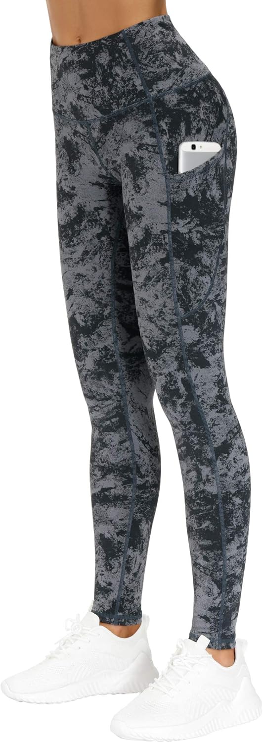 THE GYM PEOPLE Thick High Waist Yoga Pants with Pockets, Tummy Control Workout Running Yoga Leggings for Women