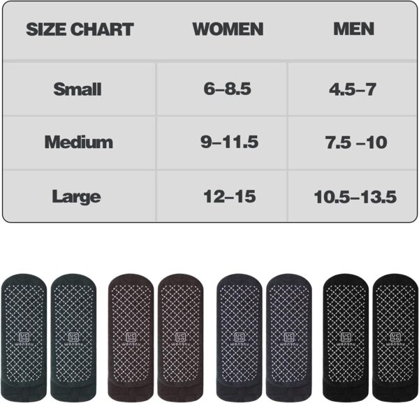 unenow Unisex Non Slip Grip Socks with Cushion for Yoga Pilates Barre Home & Hospital