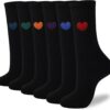 Women's Cotton Crew Socks,6Pairs Thin Above Ankle Above High Bootie Dress Socks Gifts for Women
