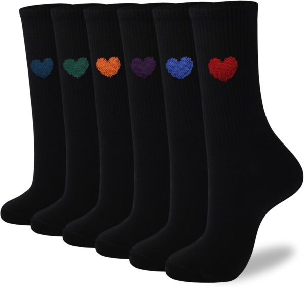 Women's Cotton Crew Socks,6Pairs Thin Above Ankle Above High Bootie Dress Socks Gifts for Women