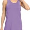 Bestisun Workout Yoga Athletic Shirts Racerback Long Tank Tops Loose fit for Women