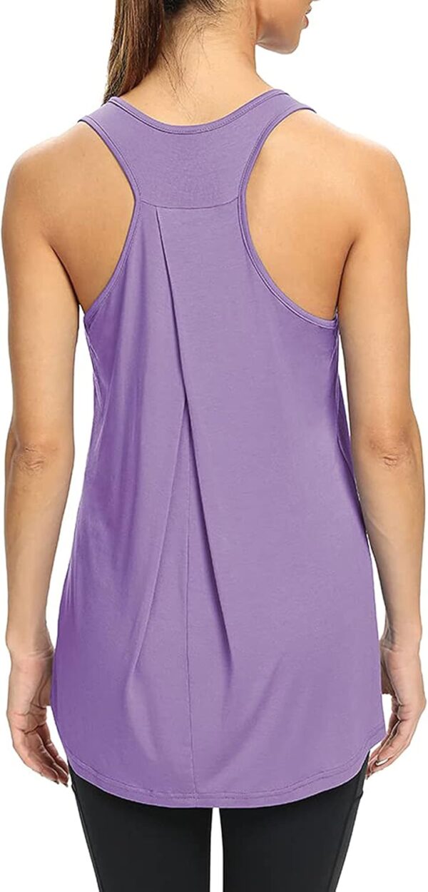Bestisun Workout Yoga Athletic Shirts Racerback Long Tank Tops Loose fit for Women