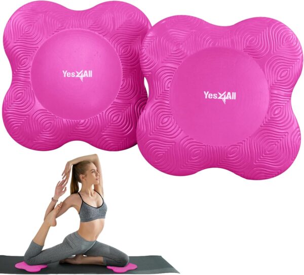 Yes4All 2PCS Yoga Knee Pads Extra Thick, Yoga Kneeling Pad for Pilates Exercise, 13/16 Inches Cushion Knees Elbow Mat Supplies for Women Men Fitness Travel