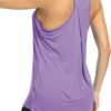 Bestisun Workout Yoga Athletic Shirts Racerback Long Tank Tops Loose fit for Women