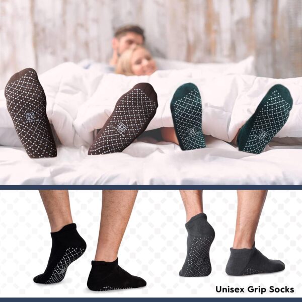 unenow Unisex Non Slip Grip Socks with Cushion for Yoga Pilates Barre Home & Hospital