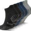 Hstyle 6 Pairs of Yoga Socks with Grips for Women and Men,Ideal for Ballet,Barefoot Workout,Pilates Grip Socks Non Slip Socks