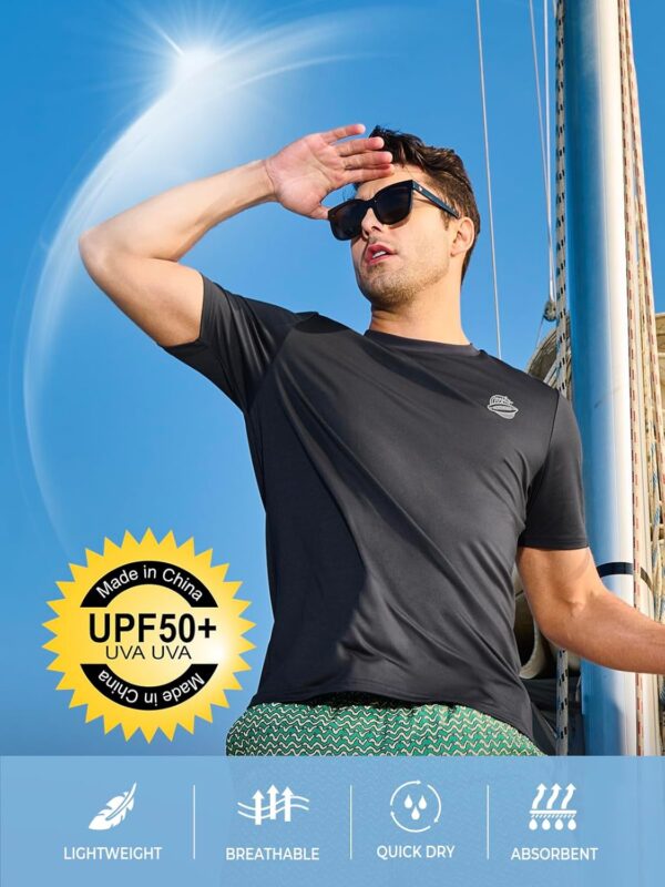 NORTHYARD Men's UPF 50+ Rash Guard T-Shirts Sun Protection UV Quick Dry Short Sleeve Shirts Lightweight Fishing Swim
