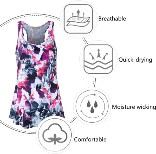 Cestyle Womens Sleeveless Scoop Neck Flowy Loose Fit Workout Shirts Racerback Long Tank Tops