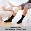 JSPA Non Skid Crew Socks, Anti Slip Socks for Barre Yoga Pilates Maternity Pregnancy Hospital Men Women Bariatric Extra Wide Slipper Socks for People with Swollen feet Diabetes & Edema 4 Pairs Black