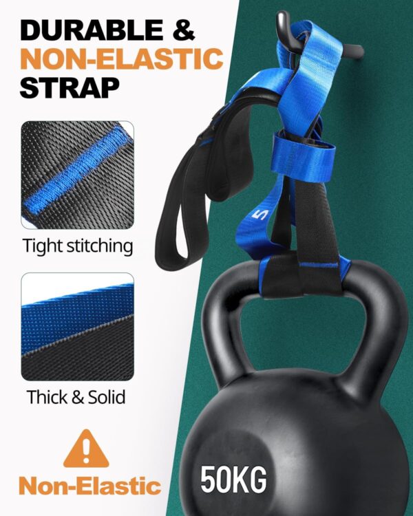 Trideer Stretching Strap for Physical Therapy, Non-Elastic Yoga Strap with 10 Loops, Durable Nylon Stretch Bands for Exercise, Pilates, Gymnastics, Leg Stretcher with Training Manual and Poster