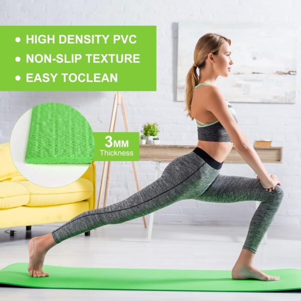 3 mm Thick Yoga Mat Exercise Workout Mat Non Slip Fitness Pad for Women Gym Home Yoga Pilates