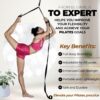 Pilates Stretching Strap with Door Anchor - Flexibility Equipment for Pilates Practitioners - Ideal for Improving Leg Flexibility, Core Stability, and Posture Alignment at Home
