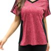 HOCOSIT Women's Workout Shirts Fast Dry Active Wear Yoga Top Sweat Wcking Clothes