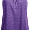 Miusey Womens Sleeveless Round Neck Loose Fit Racerback Yoga Tank Top