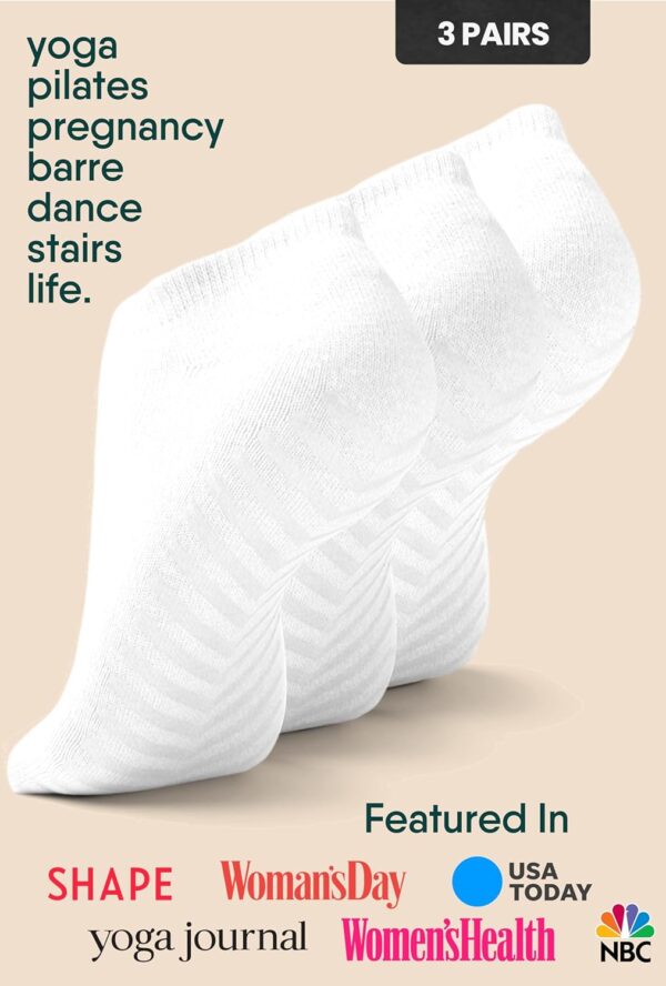 Gripjoy Grip Socks for Women and Men - Non Slip Socks - Yoga Socks with Grippers - Hospital Socks Non Skid - 3 Pairs
