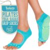 Tucketts Toeless Pilates Socks with Grips for Women, Non-Slip Barre Yoga Socks with Grips for Barefoot Workouts, Sizes 5-13