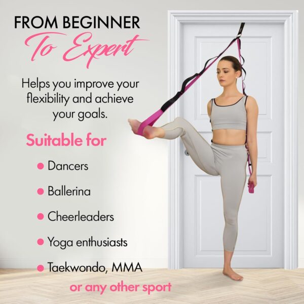 10-Loop Yoga Strap with Door Anchor – Stretch Strap for Flexibility, Deep Stretching, and Improved Balance – Perfect Yoga Accessory for All Fitness Levels
