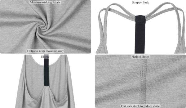 icyzone Workout Tank Tops for Women - Athletic Yoga Tops, T-Back Running Tank Top