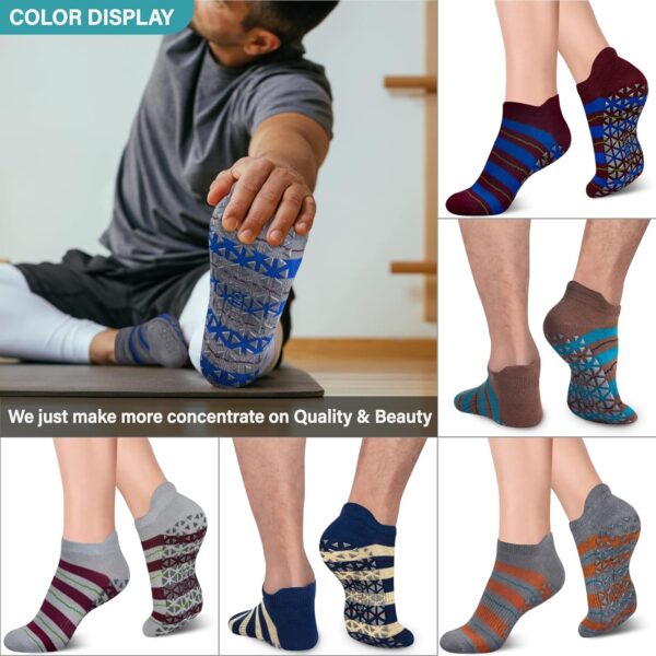 Non Slip Yoga Socks with Grips for Pilates, Ballet, Barre, Barefoot, Hospital Anti Skid Socks for Women and Men