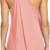 Bestisun Workout Yoga Athletic Shirts Racerback Long Tank Tops Loose fit for Women