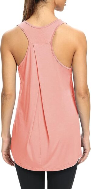 Bestisun Workout Yoga Athletic Shirts Racerback Long Tank Tops Loose fit for Women