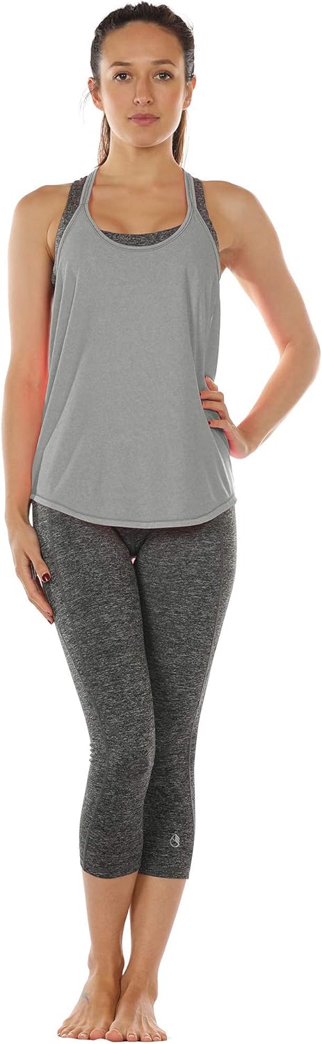 icyzone Workout Tank Tops for Women - Athletic Yoga Tops, T-Back Running Tank Top