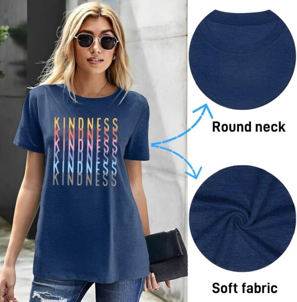 Kindness Shirt for Women Summer Casual Short Sleeve Inspirational Tee Tops