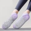 YUEDGE Yoga Pilates Socks for Women Size 6-11, Non Slip Breathable Cushioned White Cotton Ankle Grip Socks