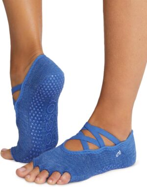 toesox Women’s Elle Half Toe Grip Socks – Non-Slip Pilates Socks with Grips for Women, Yoga Socks, Barre Socks