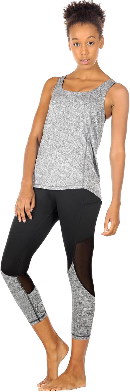 icyzone Women's Open Back Workout Athletic Yoga Tank Tops with Built in Bra