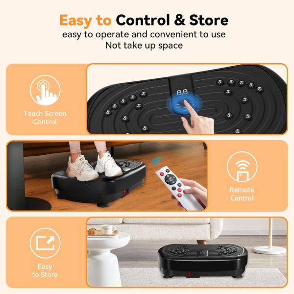 UCIN Vibration Plate Exercise Machine, Vibration Plate for Lymphatic Drainage, 10 Preset Mode & Manual Mode Vibration Plate for Weight Loss, Home Gym Exercise Equipment w/Pilates Ball