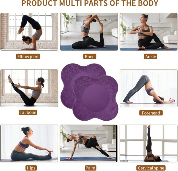 GoYonder Yoga Knee Pads 2 Pack, Yoga Knee Cushion Thick, Exercise Pads for Knees Elbows Wrist Hands Head Foam Pilates Kneeling pad