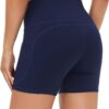 THE GYM PEOPLE High Waist Yoga Shorts for Women's Tummy Control Fitness Athletic Workout Running Shorts with Deep Pockets